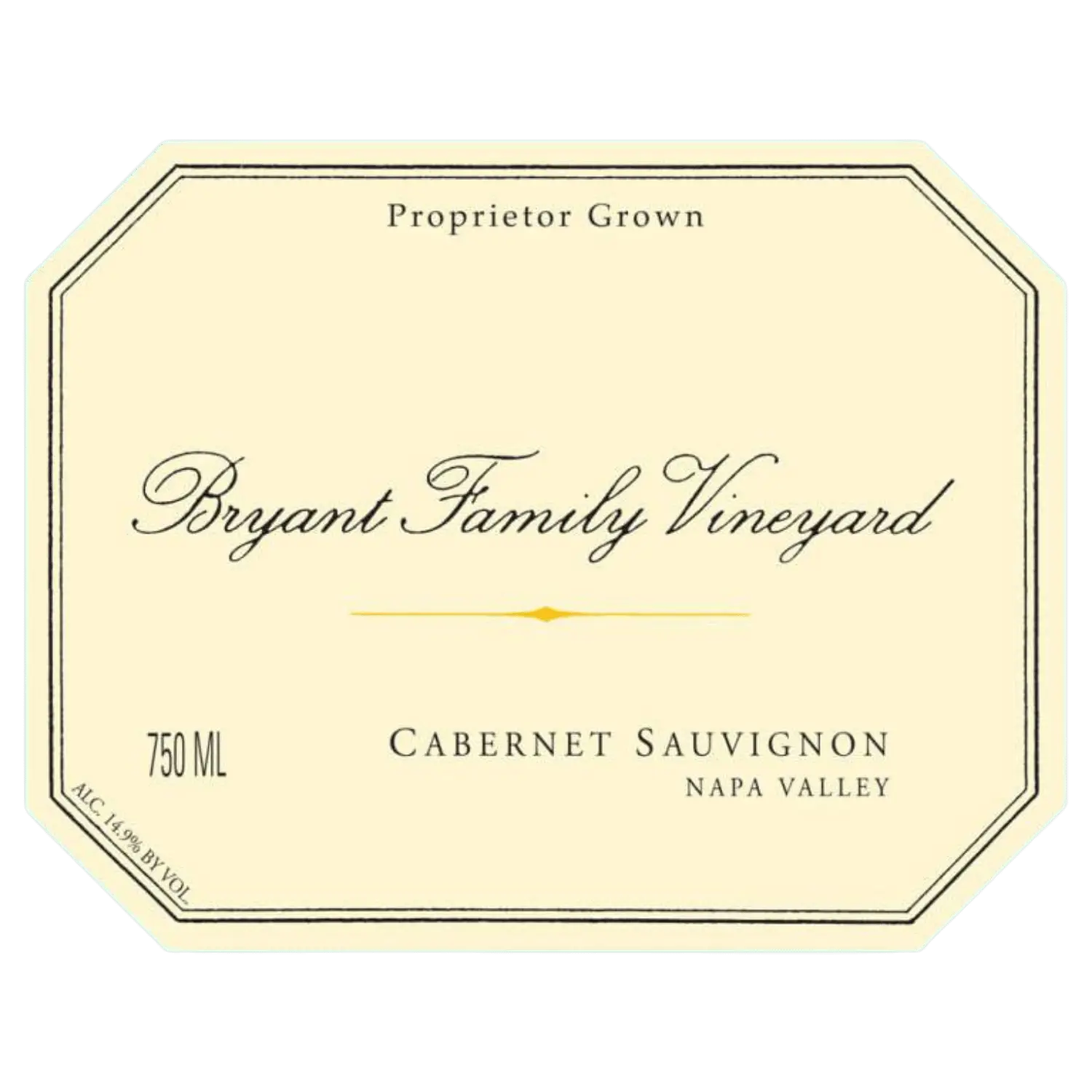 1997 Bryant Family Vineyard Cabernet Sauvignon wine label Napa Valley California USA sold by Angry Wine Merchant
