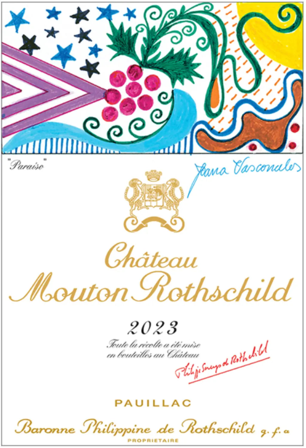 2023 Chateau Mouton Rothschild wine label Pauillac France sold by Angry Wine Merchant