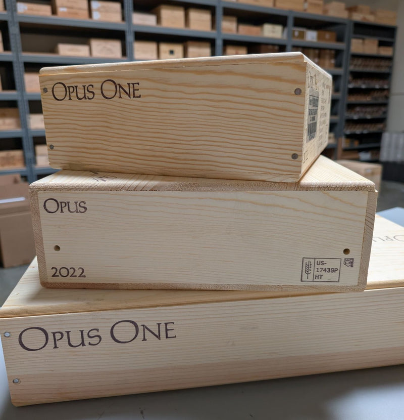 2022 Opus One wine wooden case, Napa Valley, California, sold by Angry Wine Merchant
