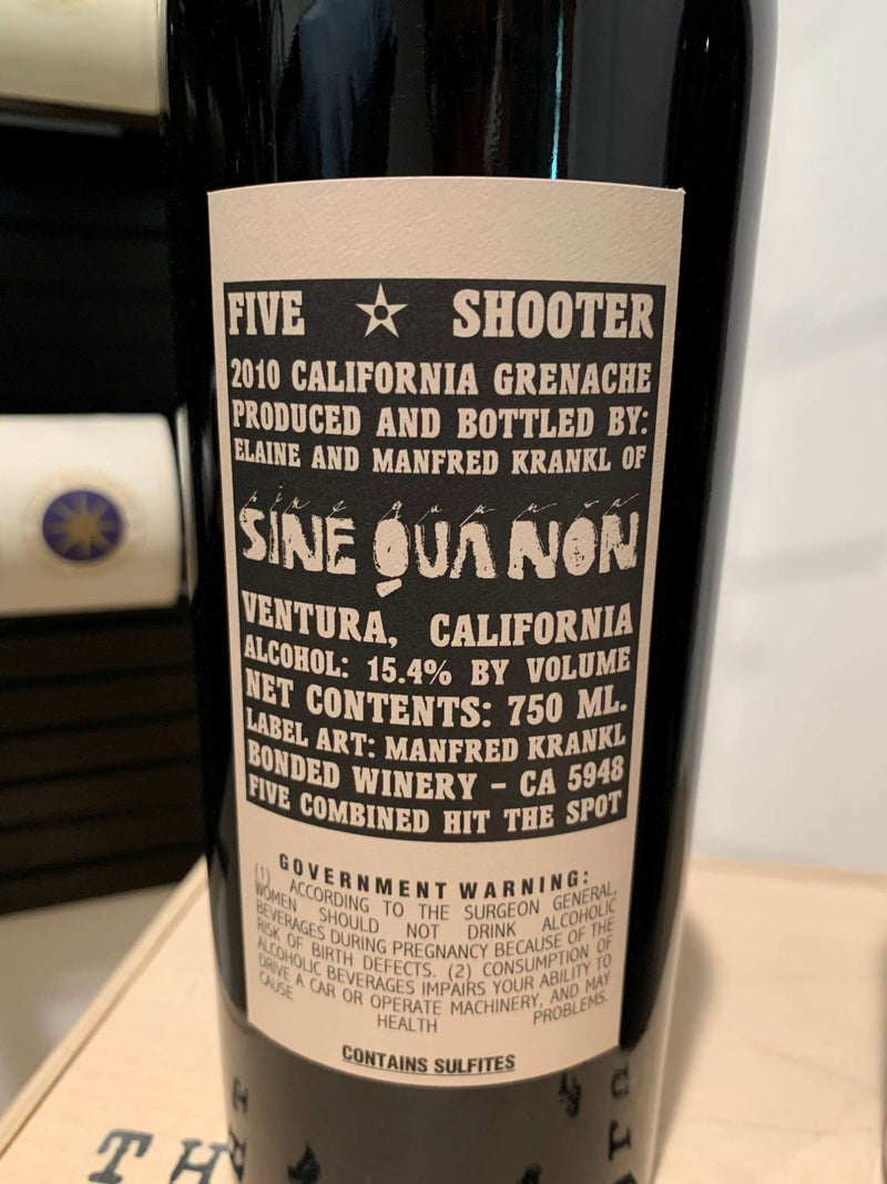 2010 Sine Qua Non Five Shooter Grenache - Angry Wine Merchant